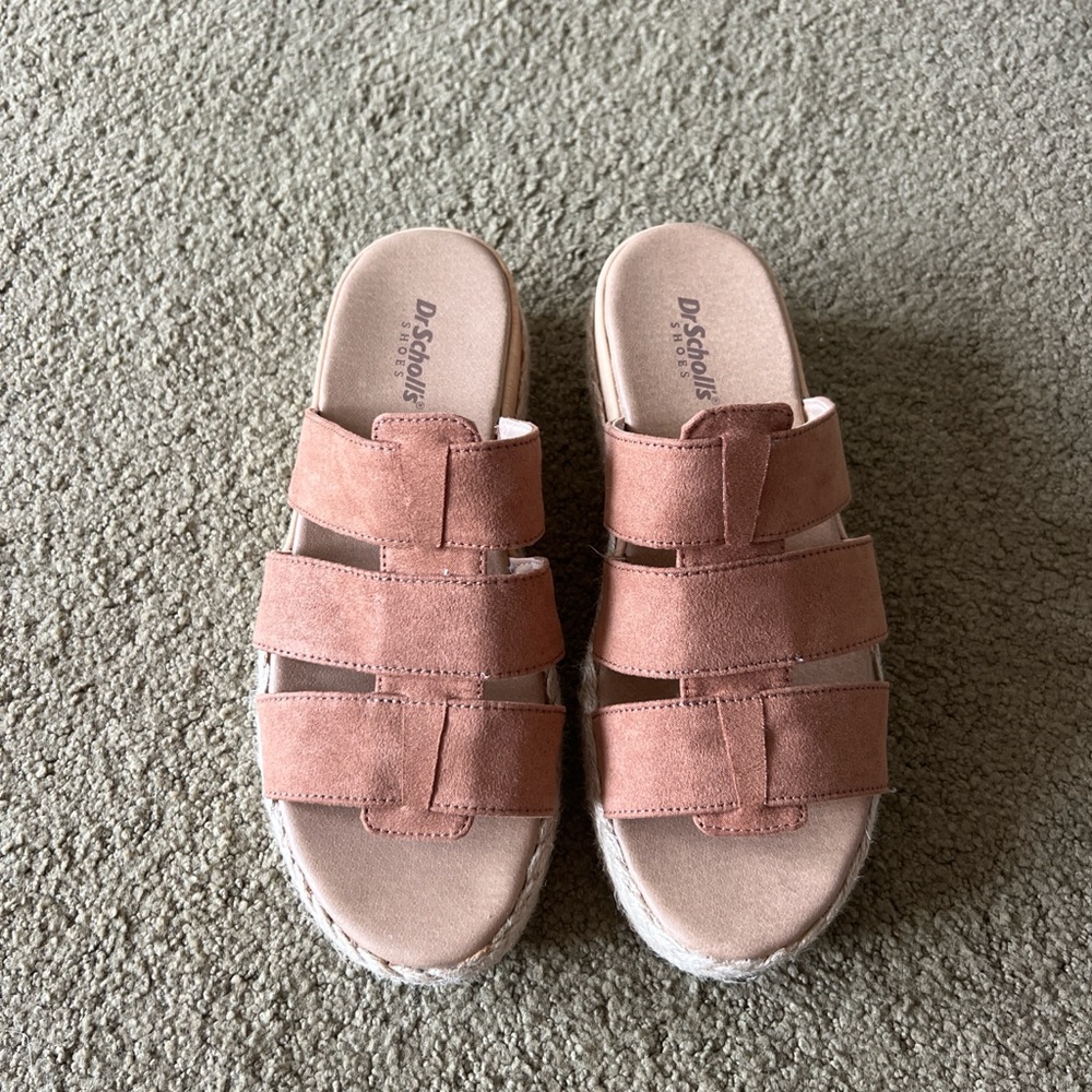 Dr. Scholl's Rose Suede Triple-Strap Slide Sandals
